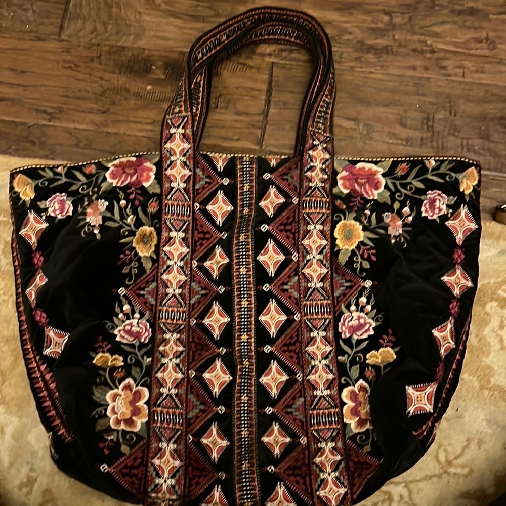 Johnny Was Nepal velveteen tote.